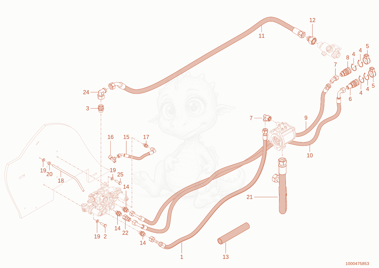 Exploded parts diagram of the suppl. Control circuit of a Wacker Neuson WL60STAGEV, with numbered balloons