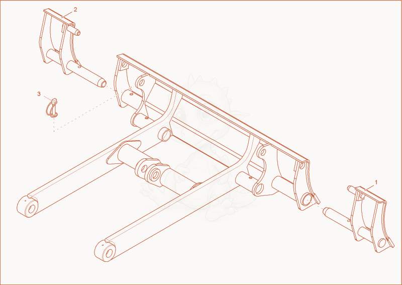 Exploded parts diagram of the DOZER BLADE BROADENING of a Wacker Neuson 2203, with numbered balloons