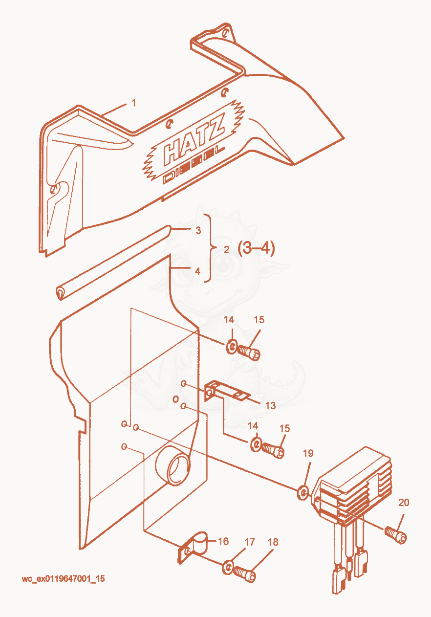 Exploded parts diagram of the Coolant of a Wacker Neuson RD15, with numbered balloons