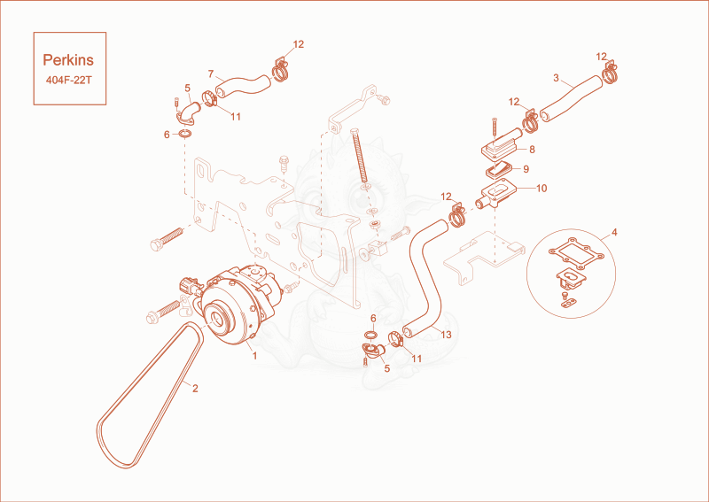 Exploded parts diagram of the Air PUMP of a Wacker Neuson ET65, with numbered balloons
