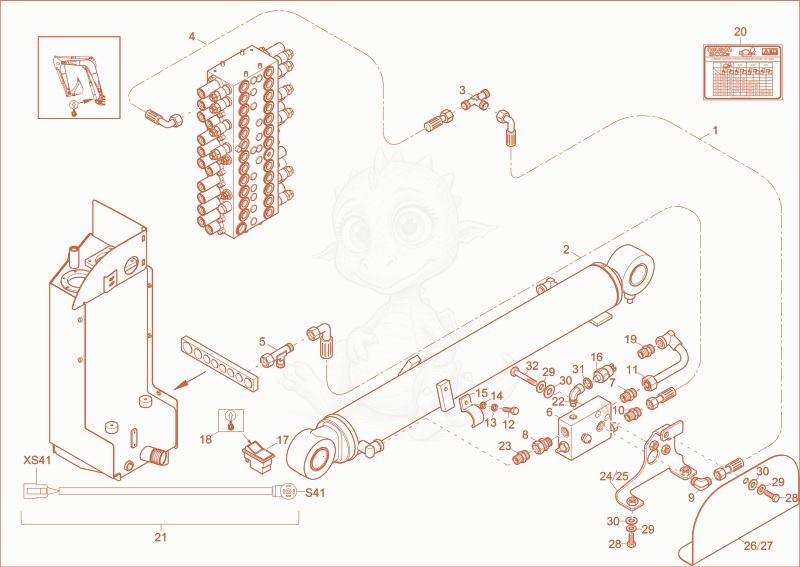 Exploded parts diagram of the STALLING LOAD - WARNING DEVICE (OPTION) of a Wacker Neuson 50Z3, with numbered balloons