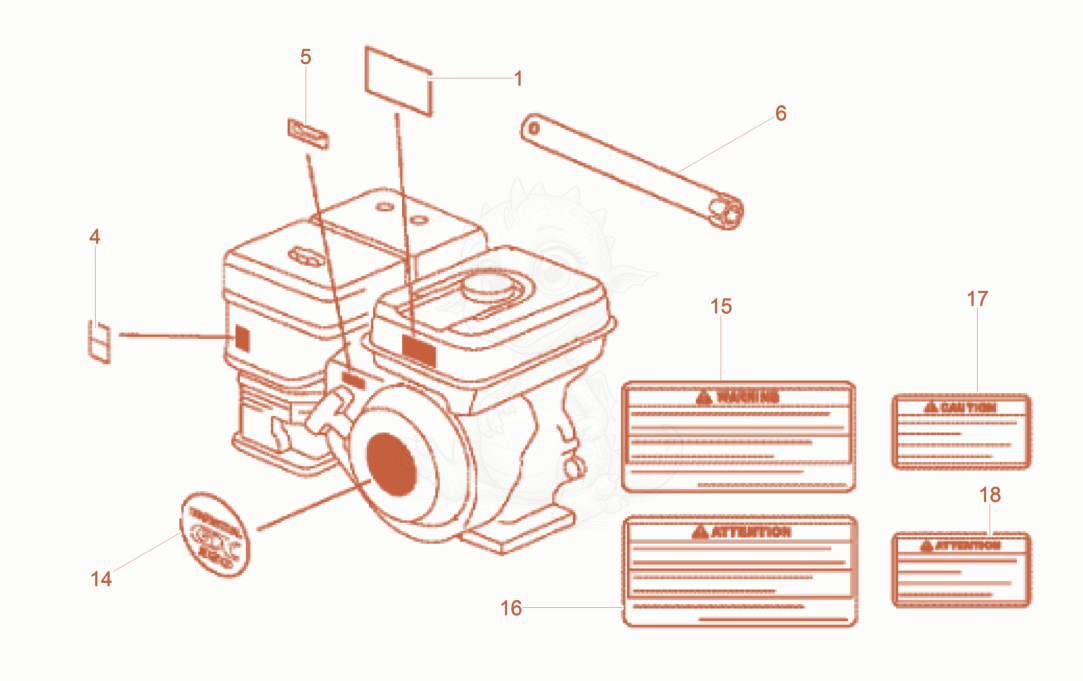 Despiece del Label de una máquina Wacker Neuson BPU5260AH, con globos numerados