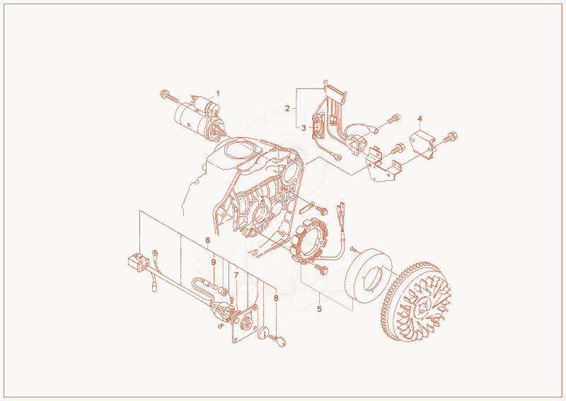 Exploded parts diagram of the STARTER, IGNITION LOCK of a Wacker Neuson TD09, with numbered balloons