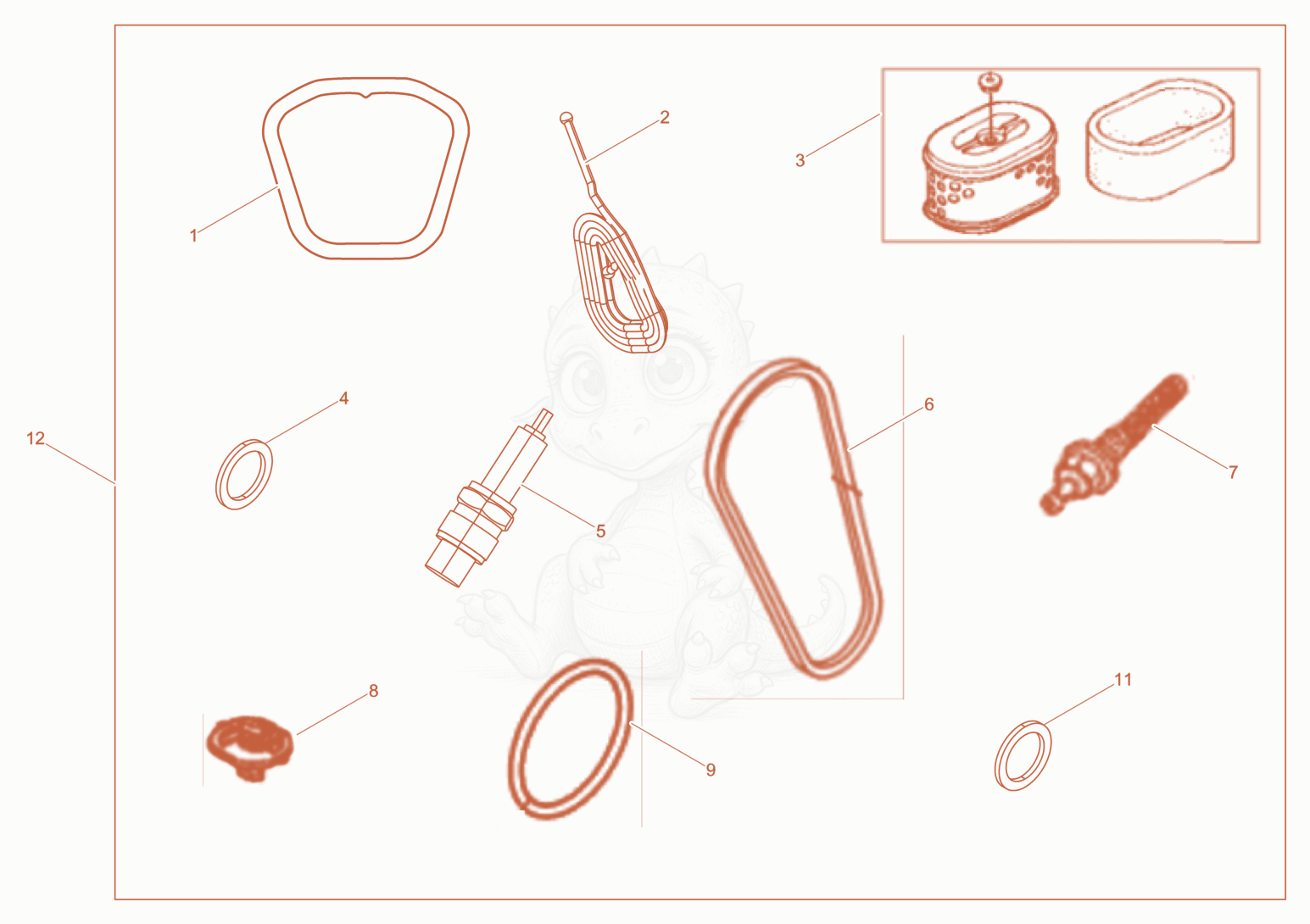 Exploded parts diagram of the Maintenance kit of a Wacker Neuson WP1550AWUS, with numbered balloons