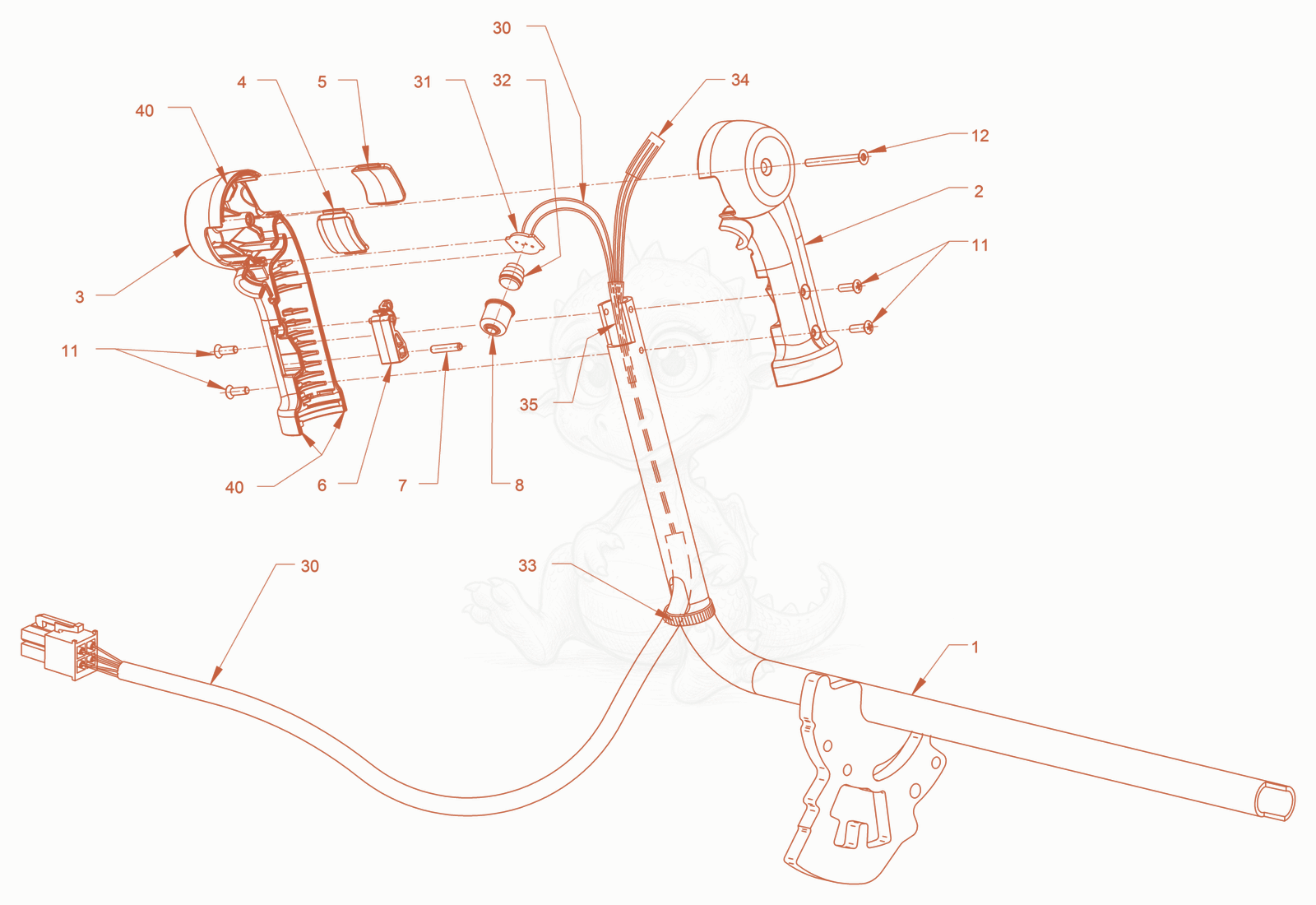Exploded parts diagram of the electrical system of a Wacker Neuson RD18-100C, with numbered balloons