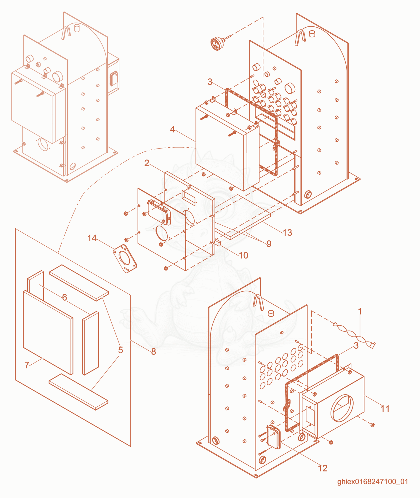 Exploded parts diagram of the Hydronic Heater cpl. of a Wacker Neuson E3000ES, with numbered balloons