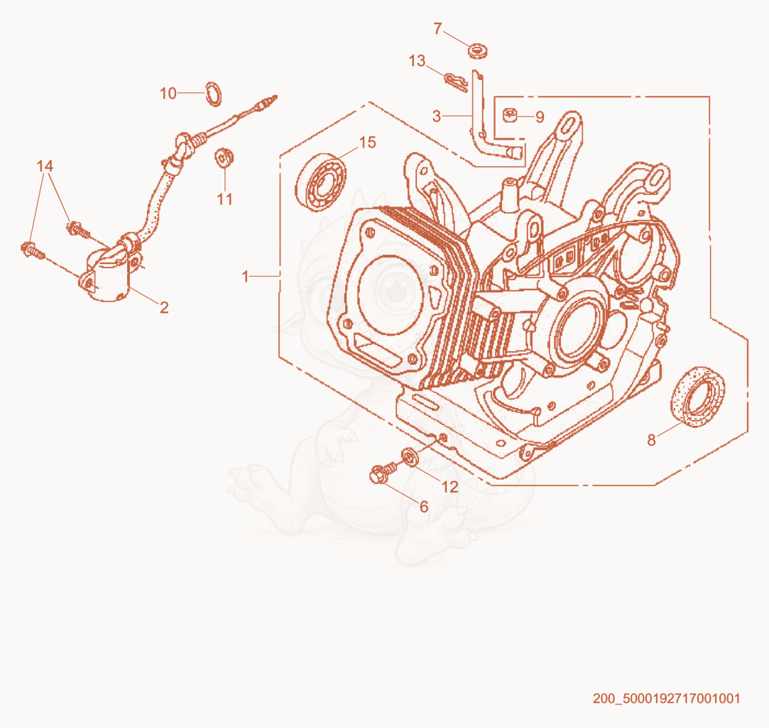 Exploded parts diagram of the Cylinder cpl. of a Wacker Neuson CT48-11A, with numbered balloons