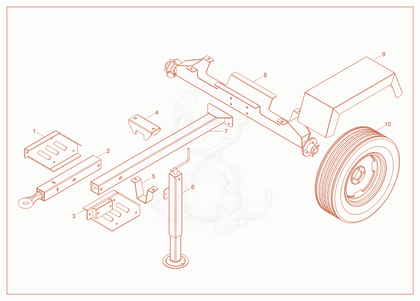Exploded parts diagram of the Front Jack/Wheel Kit of a Wacker Neuson LTS4Y, with numbered balloons