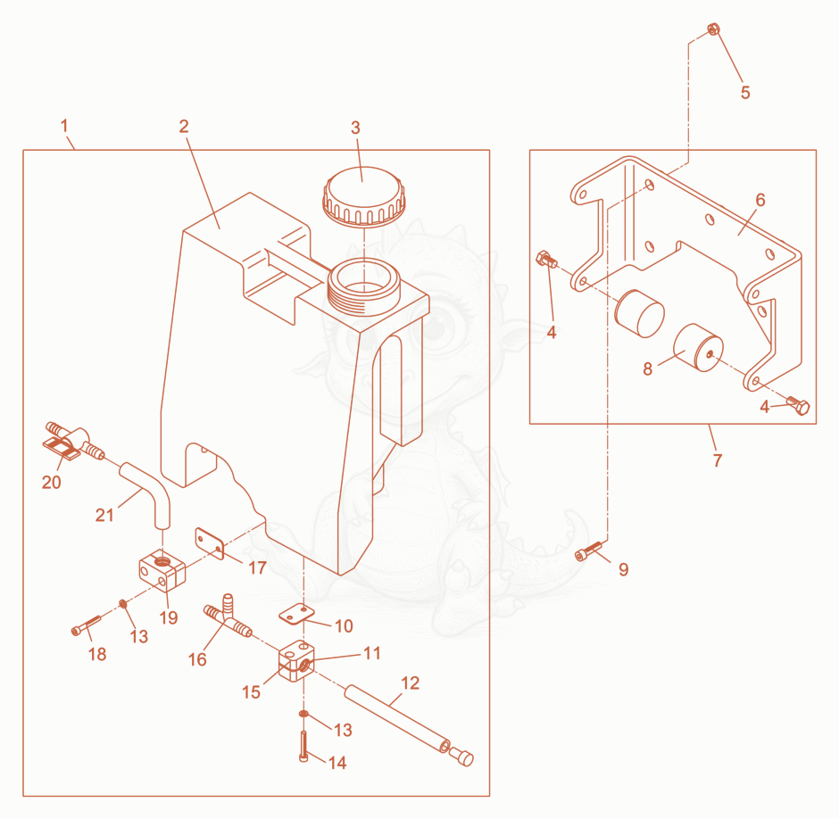 Exploded parts diagram of the Spinkler System cpl. of a Wacker Neuson DPS2050, with numbered balloons