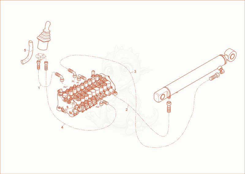 Exploded parts diagram of the DIPPER ARM OPERATION of a Wacker Neuson EZ17, with numbered balloons