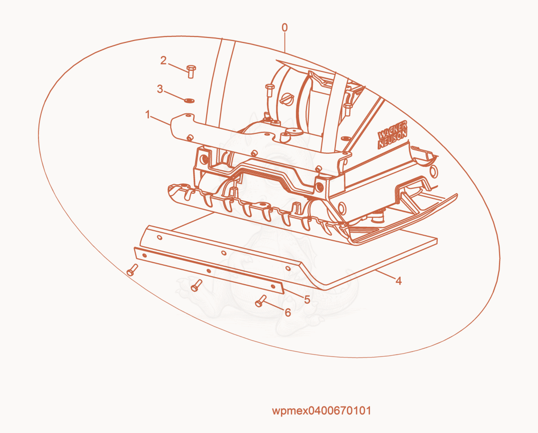 Exploded parts diagram of the Protective Pad Kit of a Wacker Neuson WP1550W, with numbered balloons
