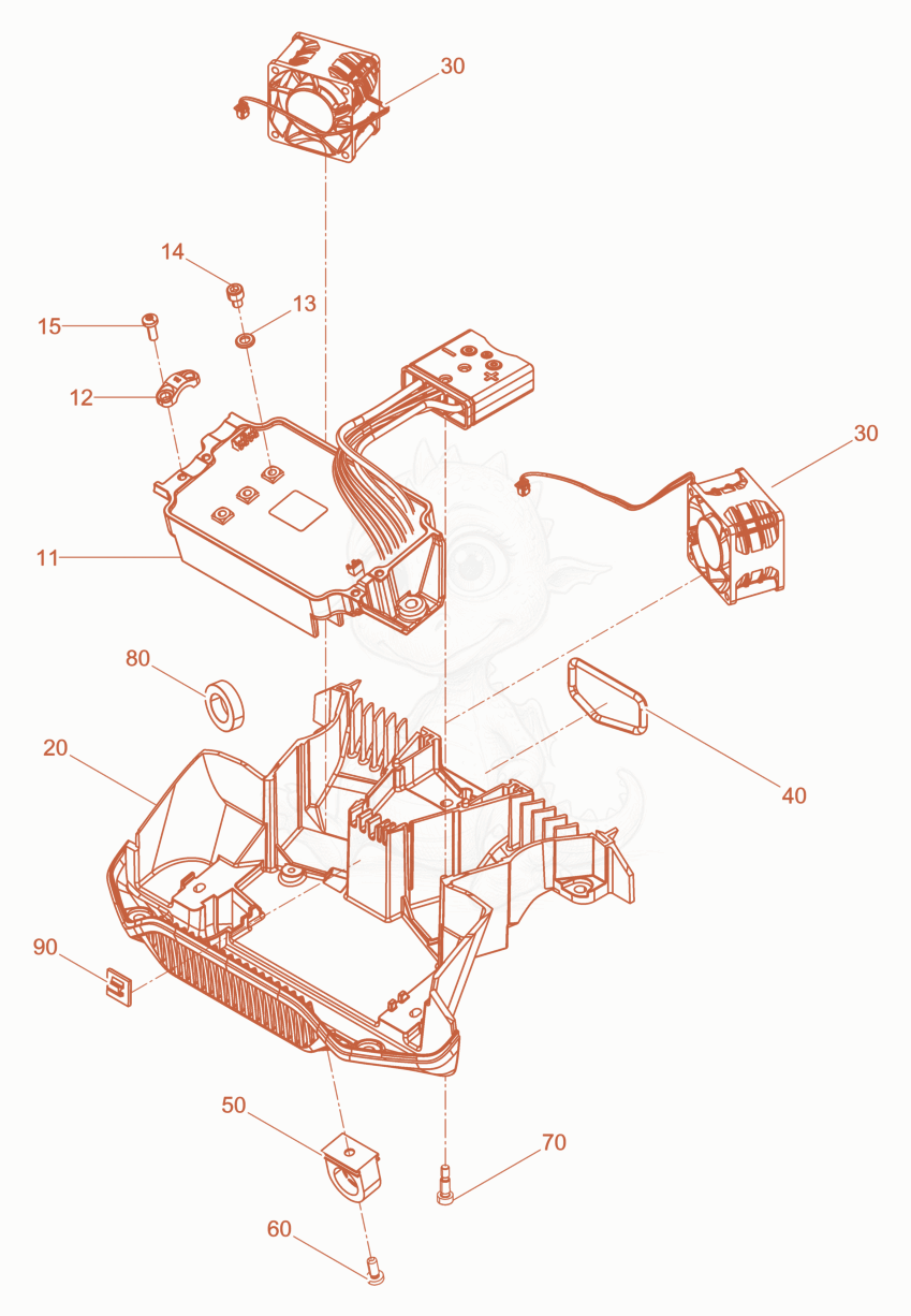 Exploded parts diagram of the Converter-Holder cpl. of a Wacker Neuson AS68E/25, with numbered balloons
