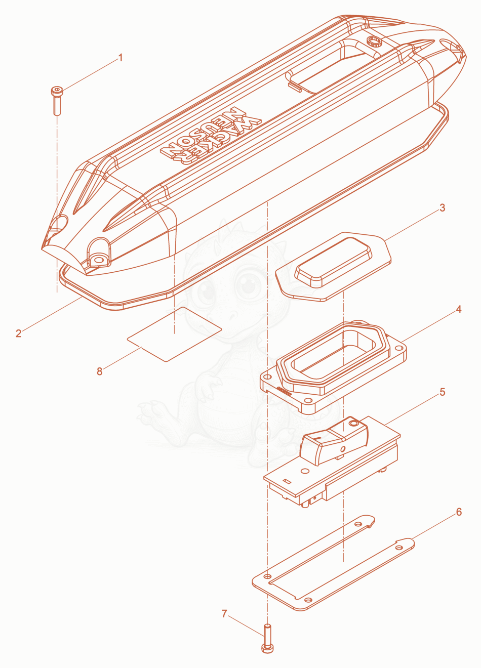 Exploded parts diagram of the Cover cpl. of a Wacker Neuson FUFLEX4/120UK, with numbered balloons