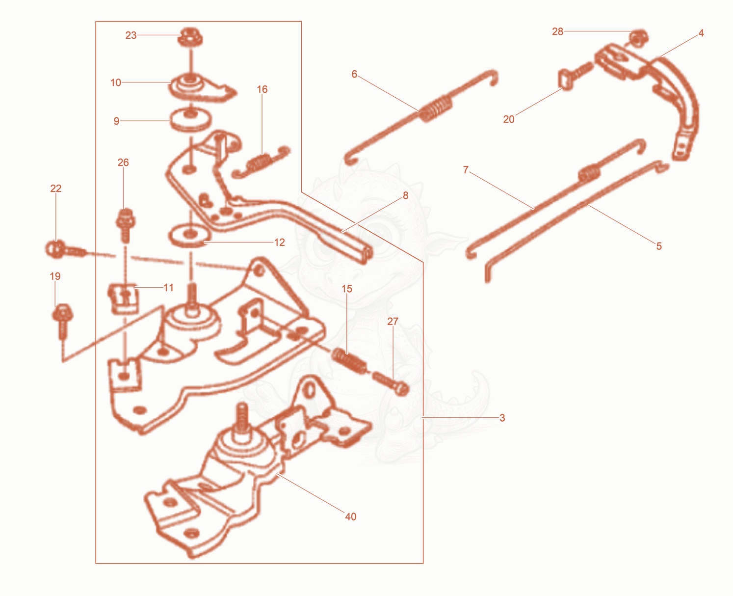 Exploded parts diagram of the Governor of a Wacker Neuson BPS1135AWUS, with numbered balloons