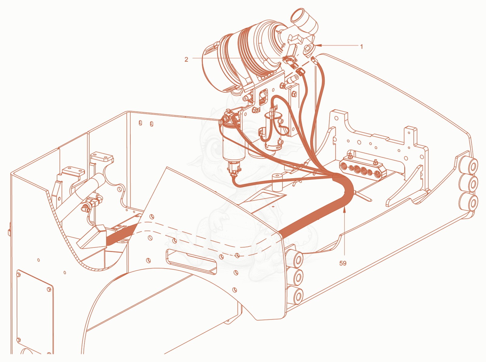 Exploded parts diagram of the Electrical system of a Wacker Neuson RD45-140C, with numbered balloons
