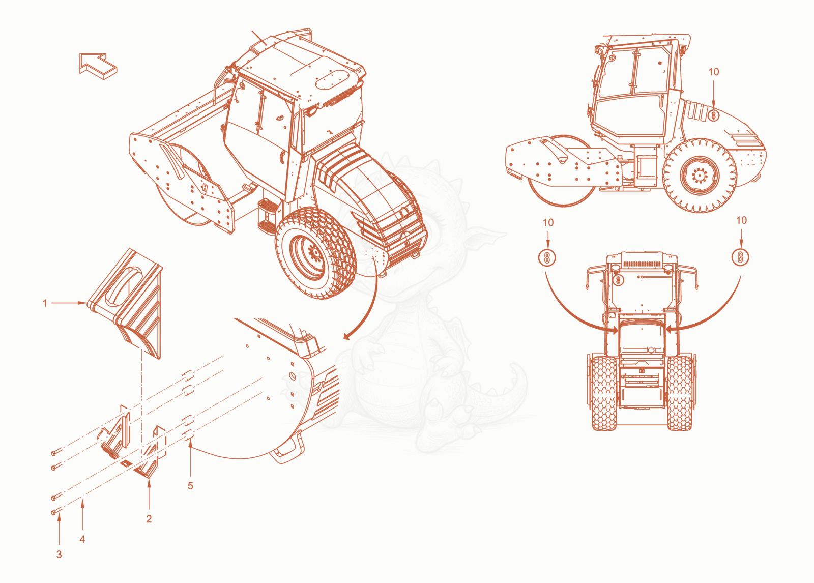 Exploded parts diagram of the tüv of a Wacker Neuson RC70PDPFCAB, with numbered balloons