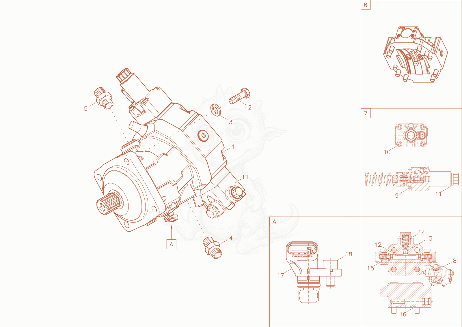 Exploded parts diagram of the DRIVE UNIT of a Wacker Neuson DW40-2, with numbered balloons