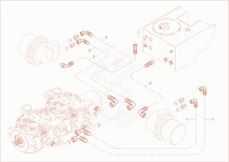 Exploded parts diagram of the TRAVELLING GEAR INSTALLATION of a Wacker Neuson DT10, with numbered balloons