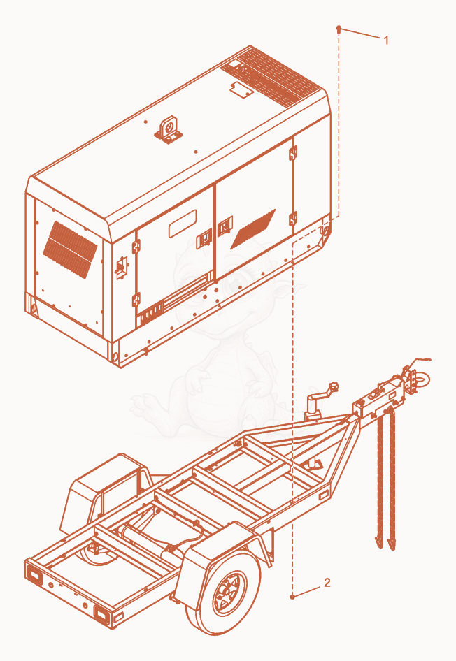 Despiece del Upper Enclosure de una máquina Wacker Neuson G50, con globos numerados