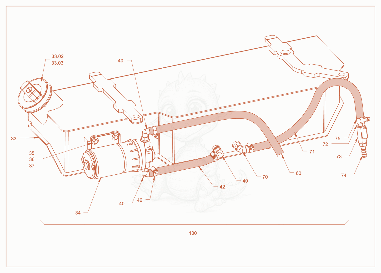 Exploded parts diagram of the additive sprinkling of a Wacker Neuson RD28-120C, with numbered balloons