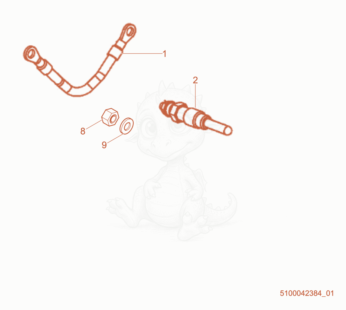 Exploded parts diagram of the Glow Plug of a Wacker Neuson RTL82-SC3, with numbered balloons