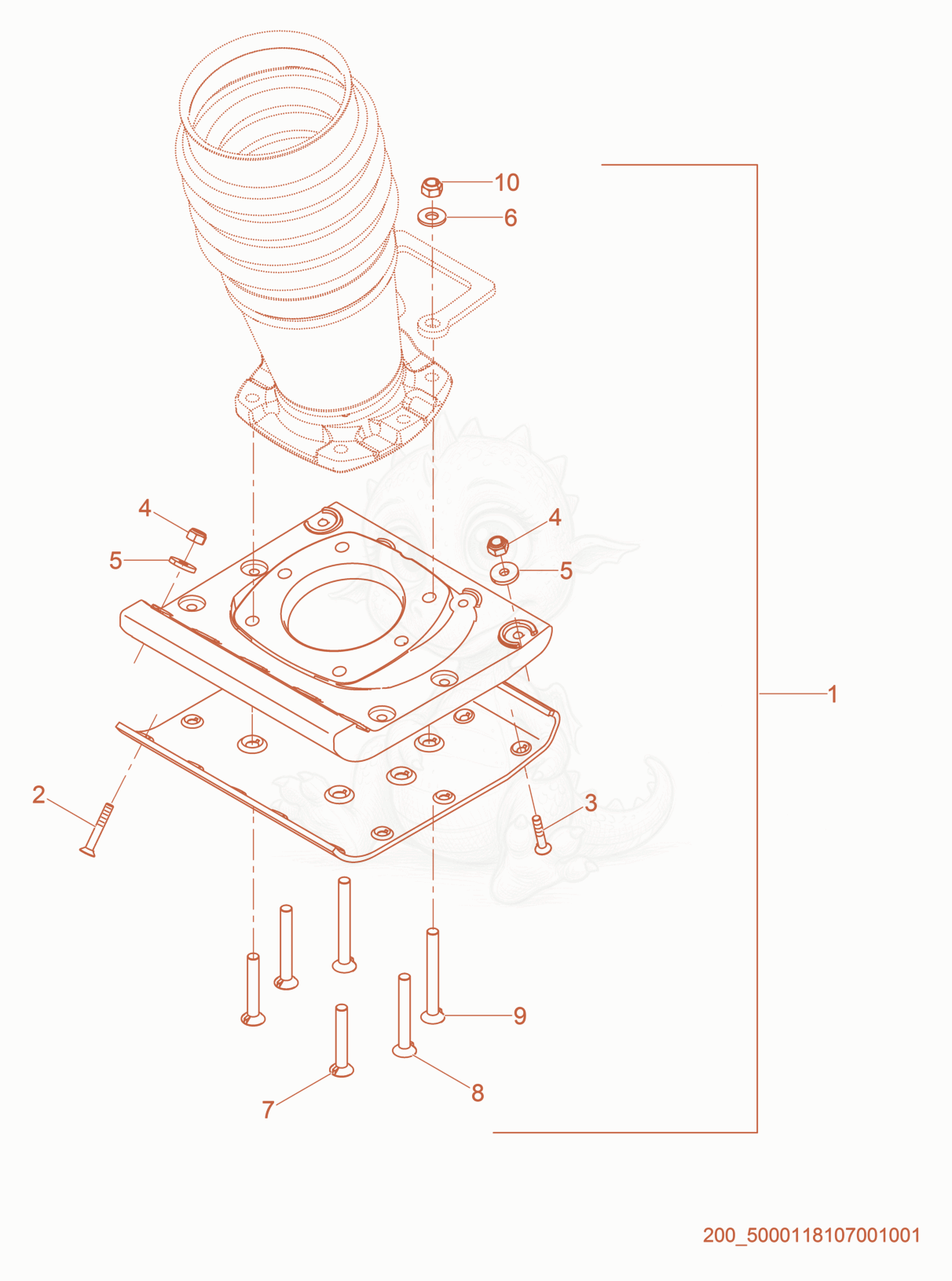 Exploded parts diagram of the Ramming Shoe Kit of a Wacker Neuson BS70-2I, with numbered balloons