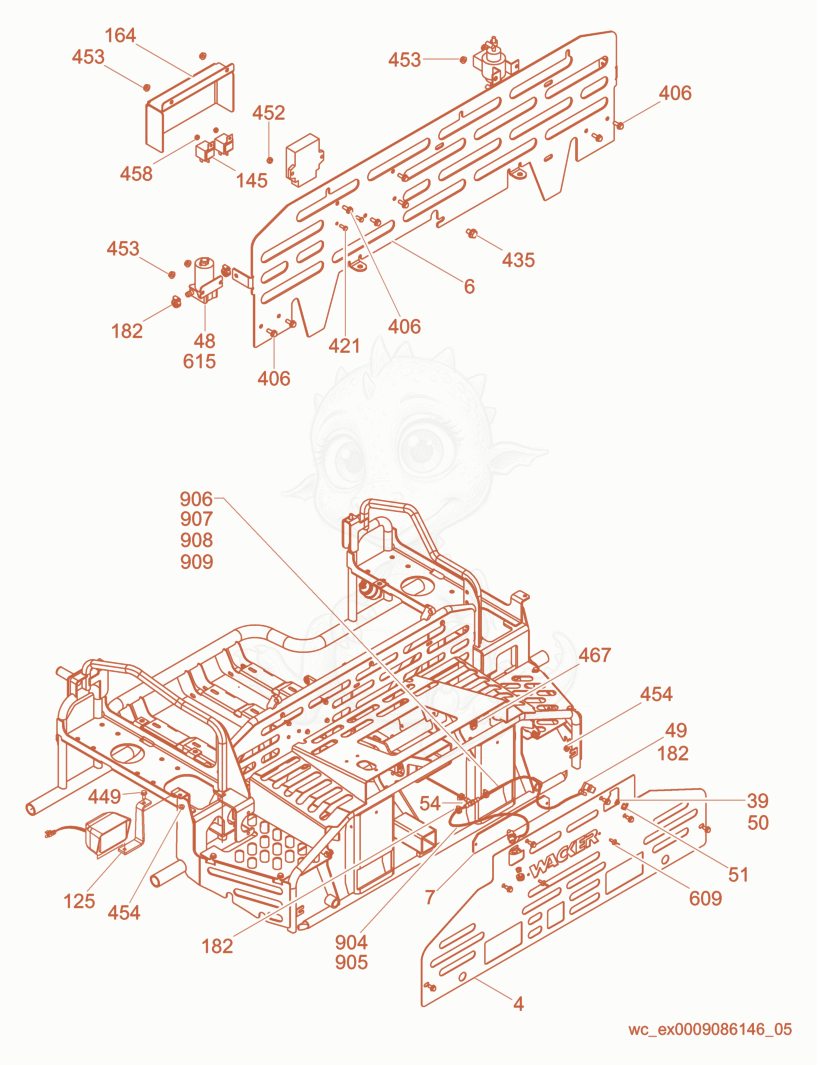 Exploded parts diagram of the Water System Kit of a Wacker Neuson CRT48-31V-H, with numbered balloons