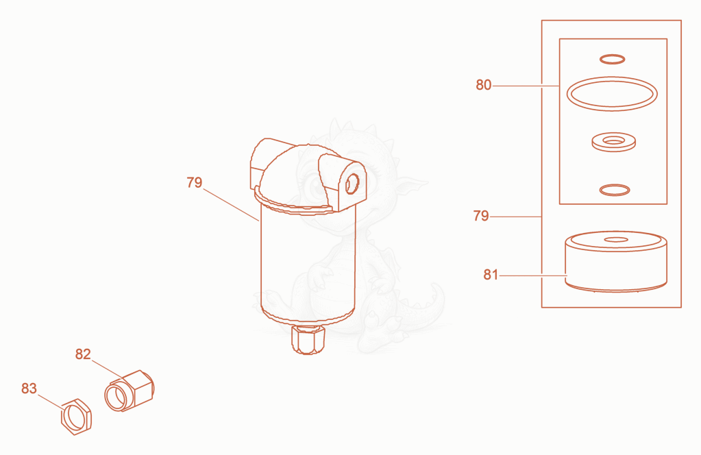 Exploded parts diagram of the Filter of a Wacker Neuson HD69, with numbered balloons