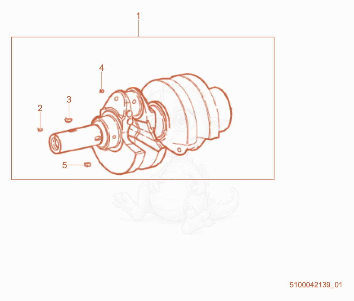 Exploded parts diagram of the Crankshaft of a Wacker Neuson RTX-SC2EU, with numbered balloons