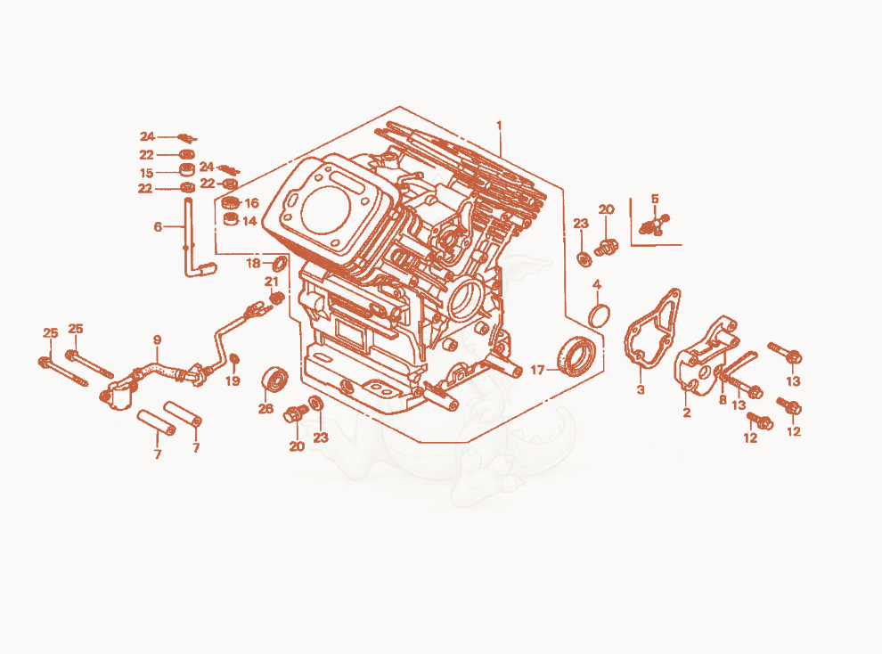 Exploded parts diagram of the Cylinder of a Wacker Neuson GS12AI, with numbered balloons