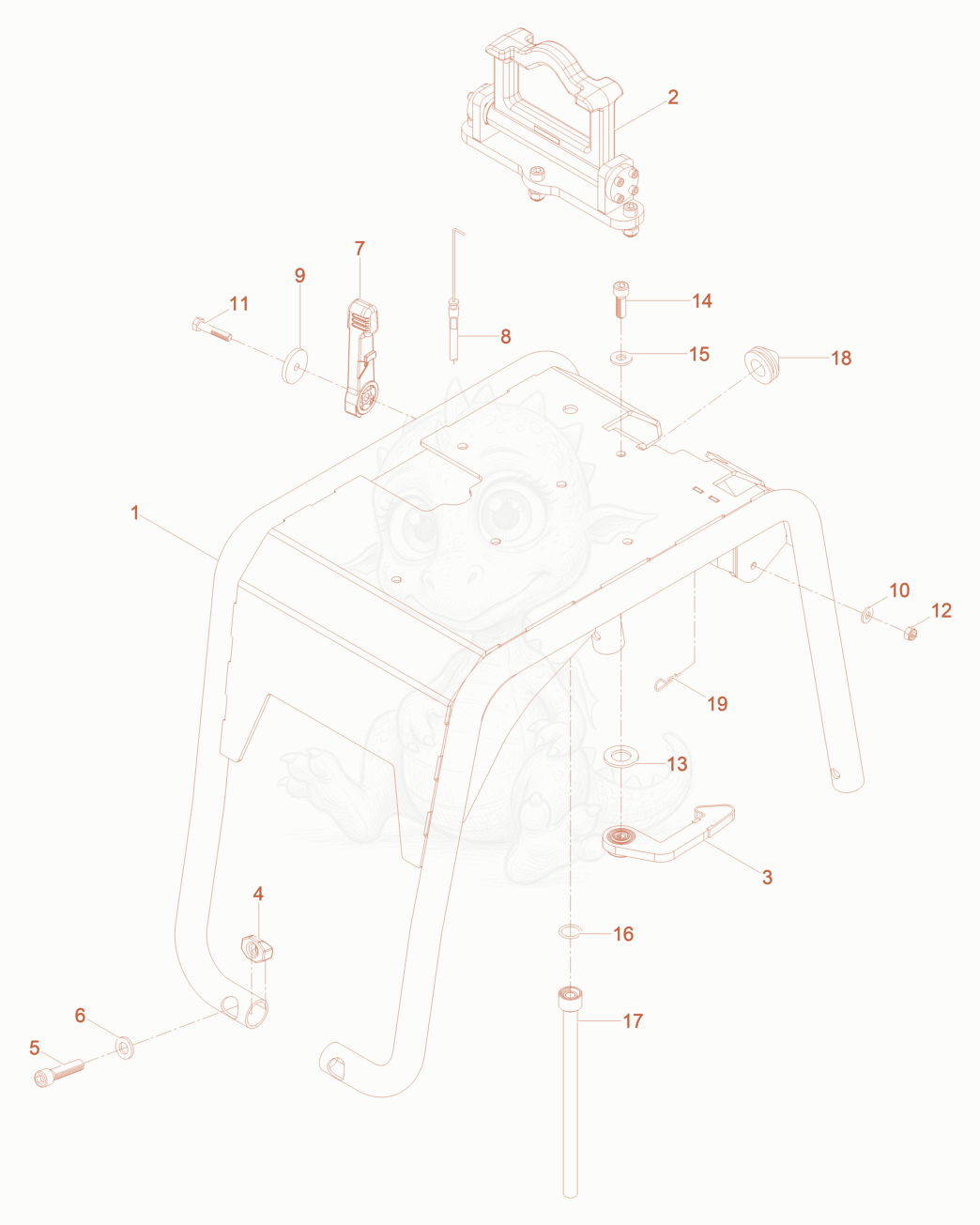 Exploded parts diagram of the Protective Frame cpl. of a Wacker Neuson DPU3060H, with numbered balloons