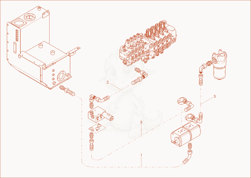 Exploded parts diagram of the GEAR PUMP INSTALLATION of a Wacker Neuson 9503, with numbered balloons