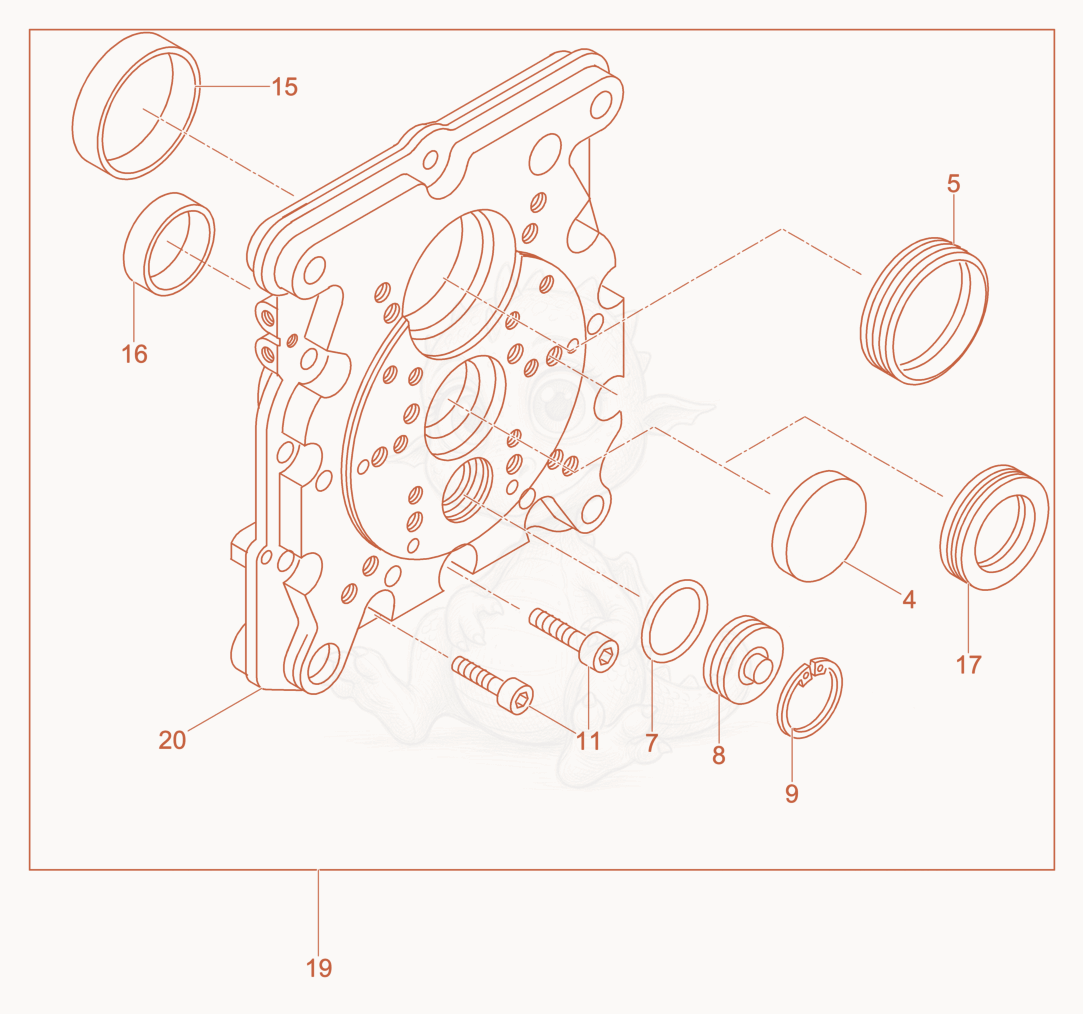 Exploded parts diagram of the Command Cover of a Wacker Neuson DPU5045H, with numbered balloons