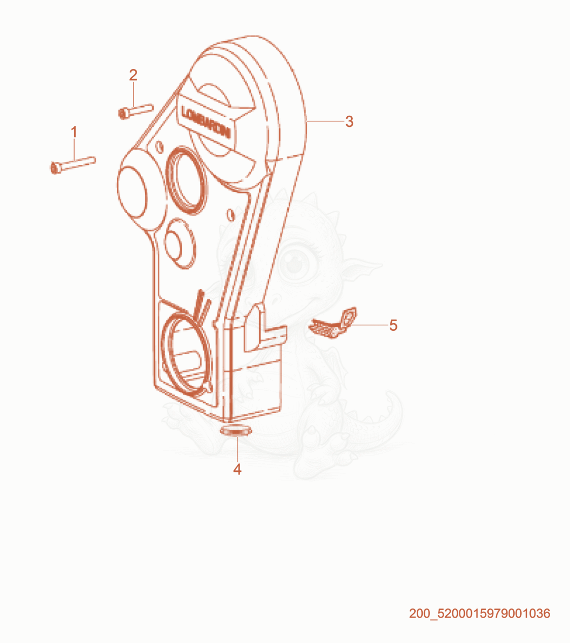 Exploded parts diagram of the Beltguard of a Wacker Neuson RTL82-SC3, with numbered balloons