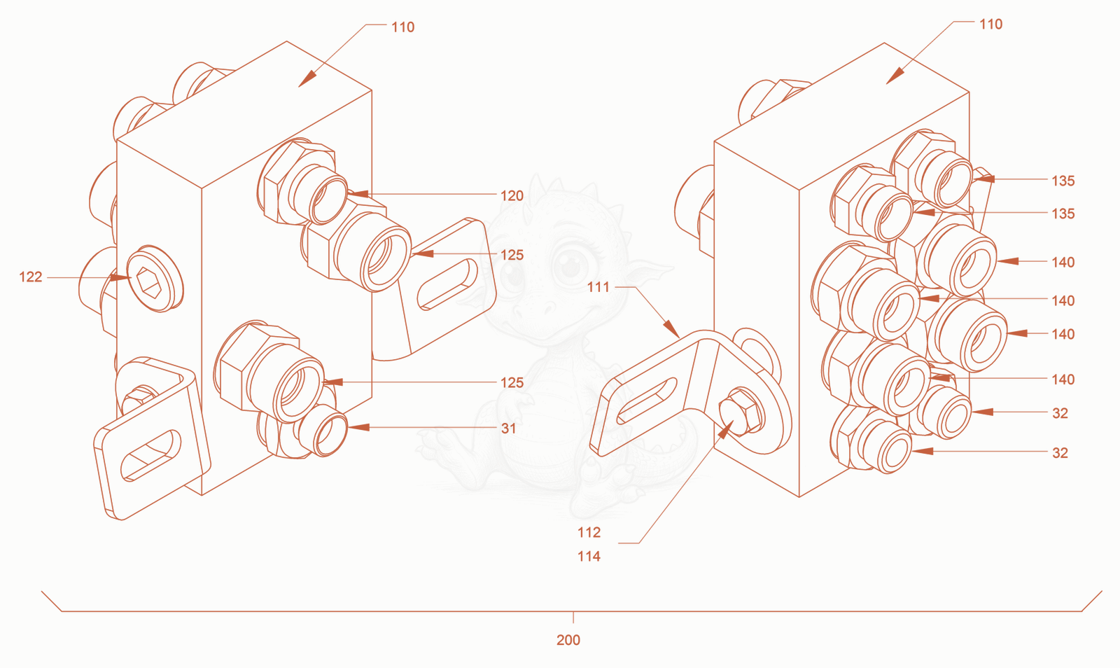 Exploded parts diagram of the advance drive of a Wacker Neuson RD18-100C, with numbered balloons