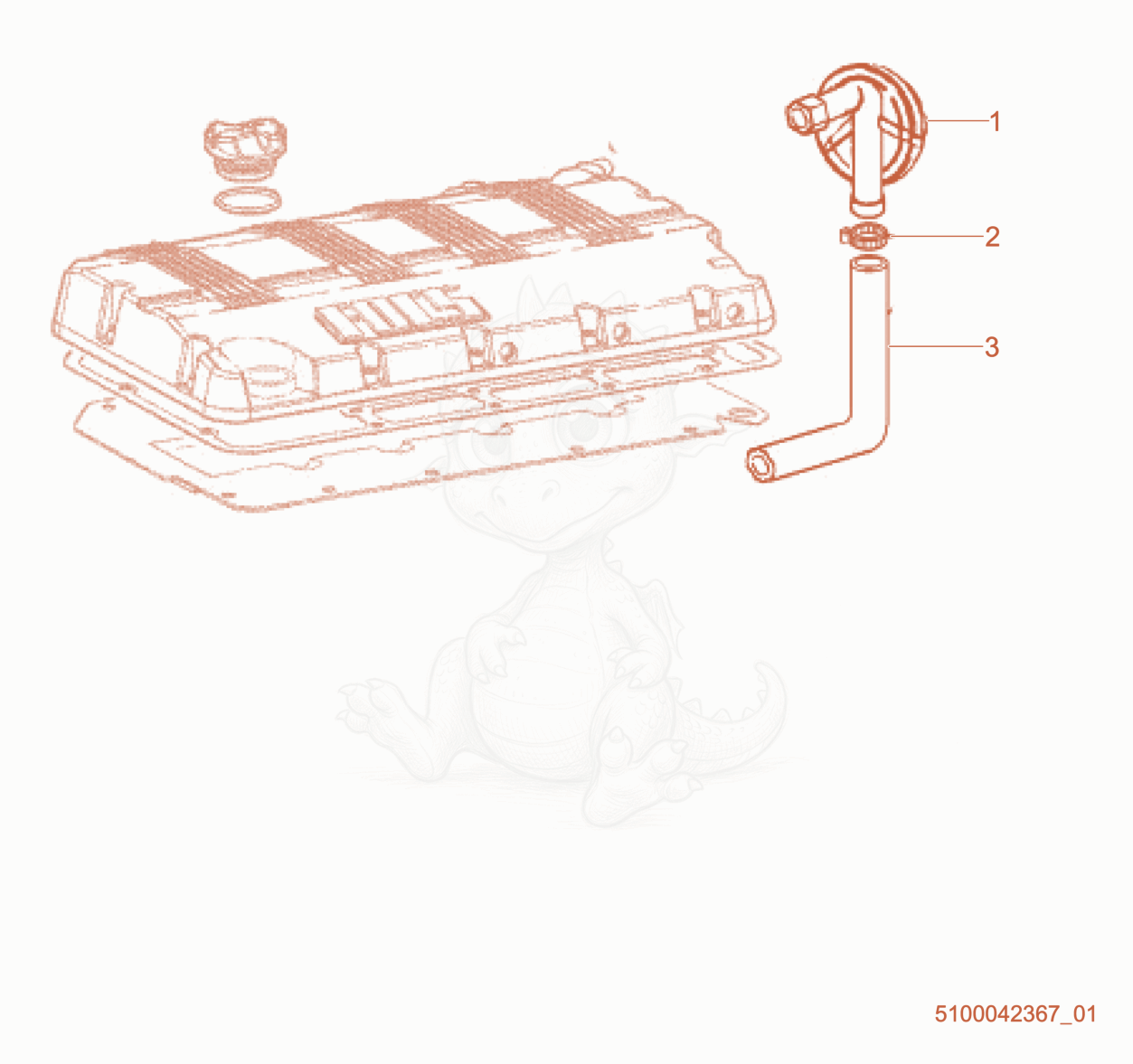 Exploded parts diagram of the Breather System of a Wacker Neuson RTX-SC2EU, with numbered balloons