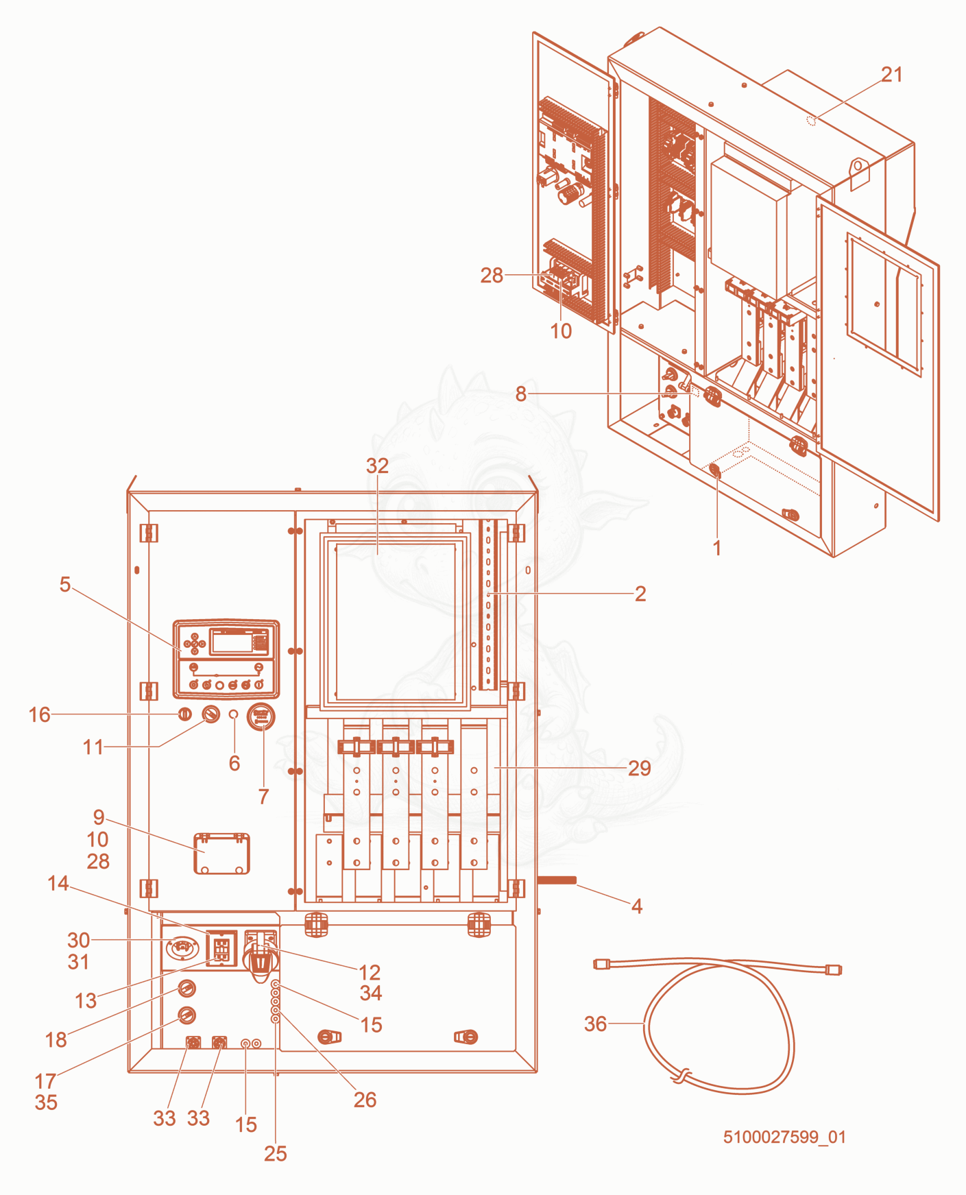 Exploded parts diagram of the Control Panel of a Wacker Neuson G625, with numbered balloons