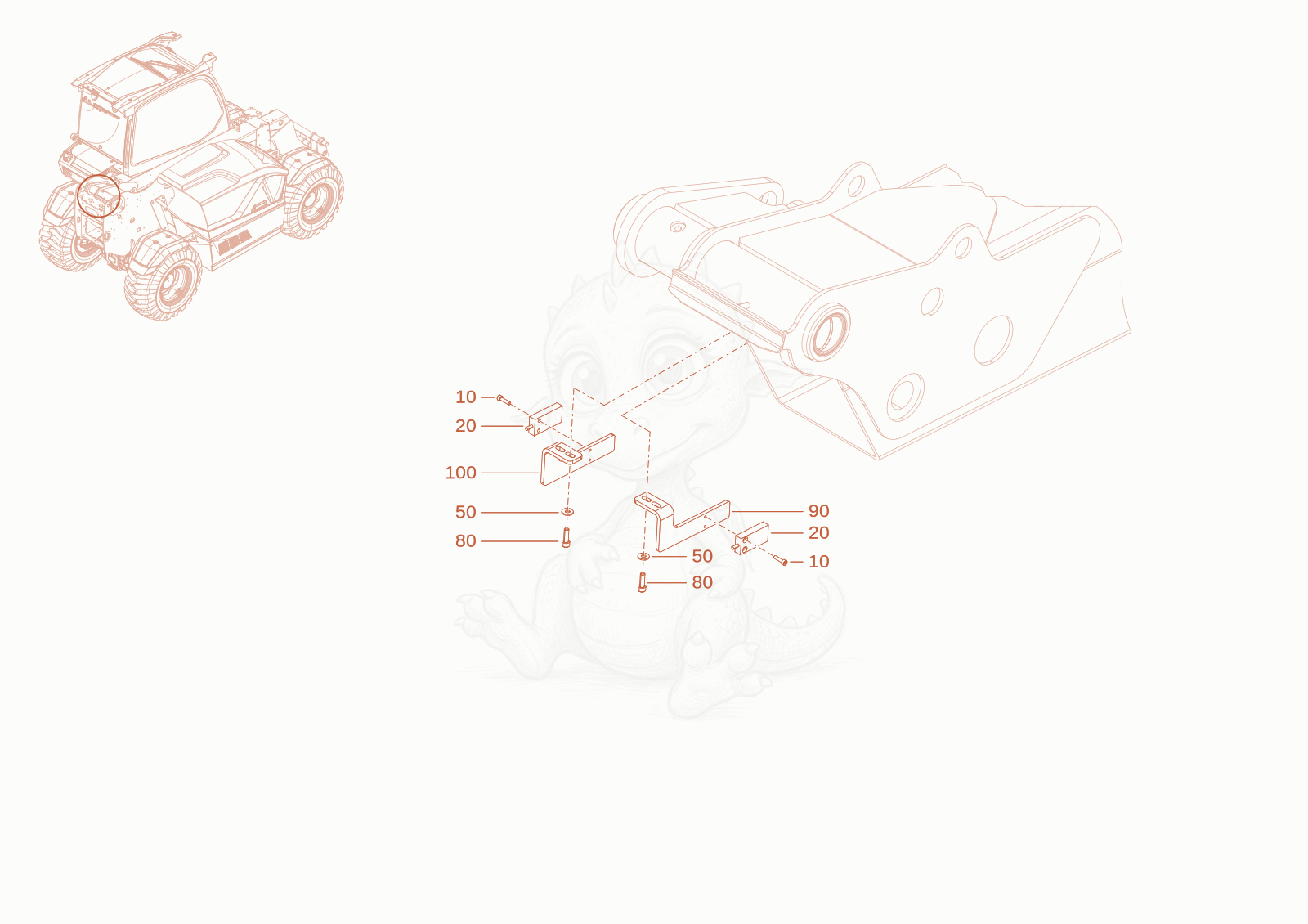 Exploded parts diagram of the end switch of a Wacker Neuson TH412(T01-01), with numbered balloons