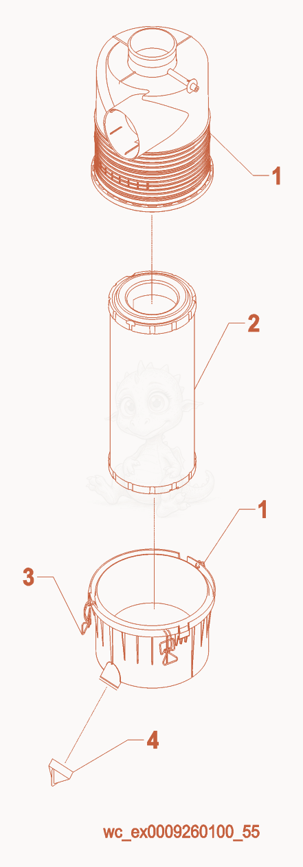 Exploded parts diagram of the Air Filter Assembly of a Wacker Neuson G85, with numbered balloons
