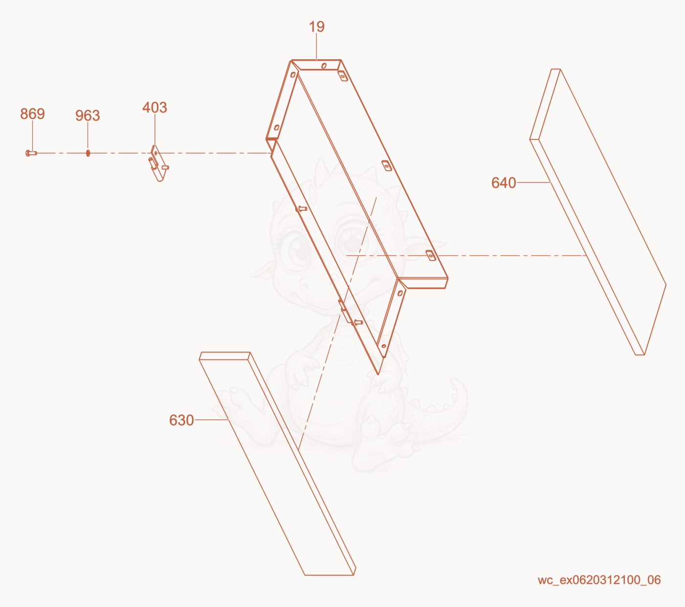 Exploded parts diagram of the Right Rear Panel of a Wacker Neuson G120, with numbered balloons