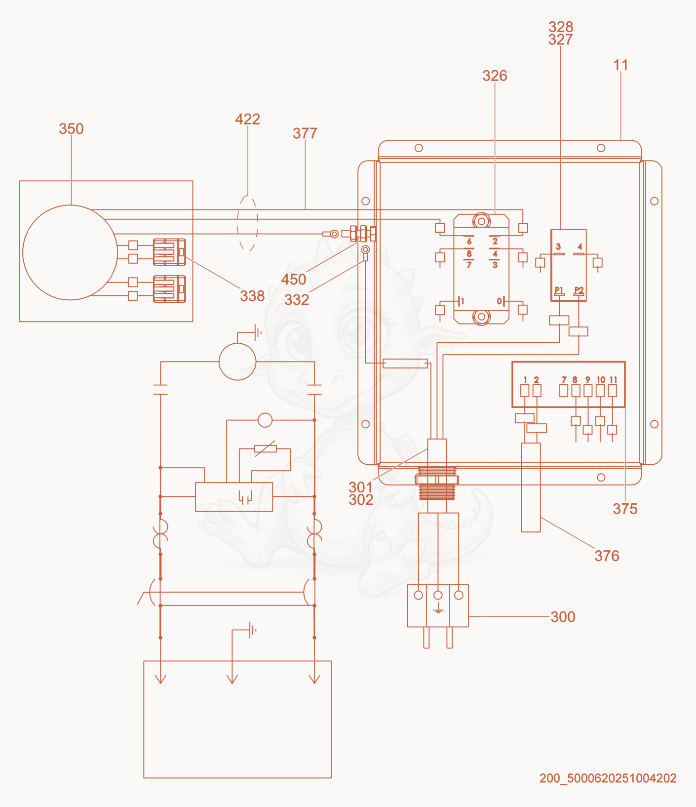 Exploded parts diagram of the Wiring cpl. of a Wacker Neuson HX60, with numbered balloons