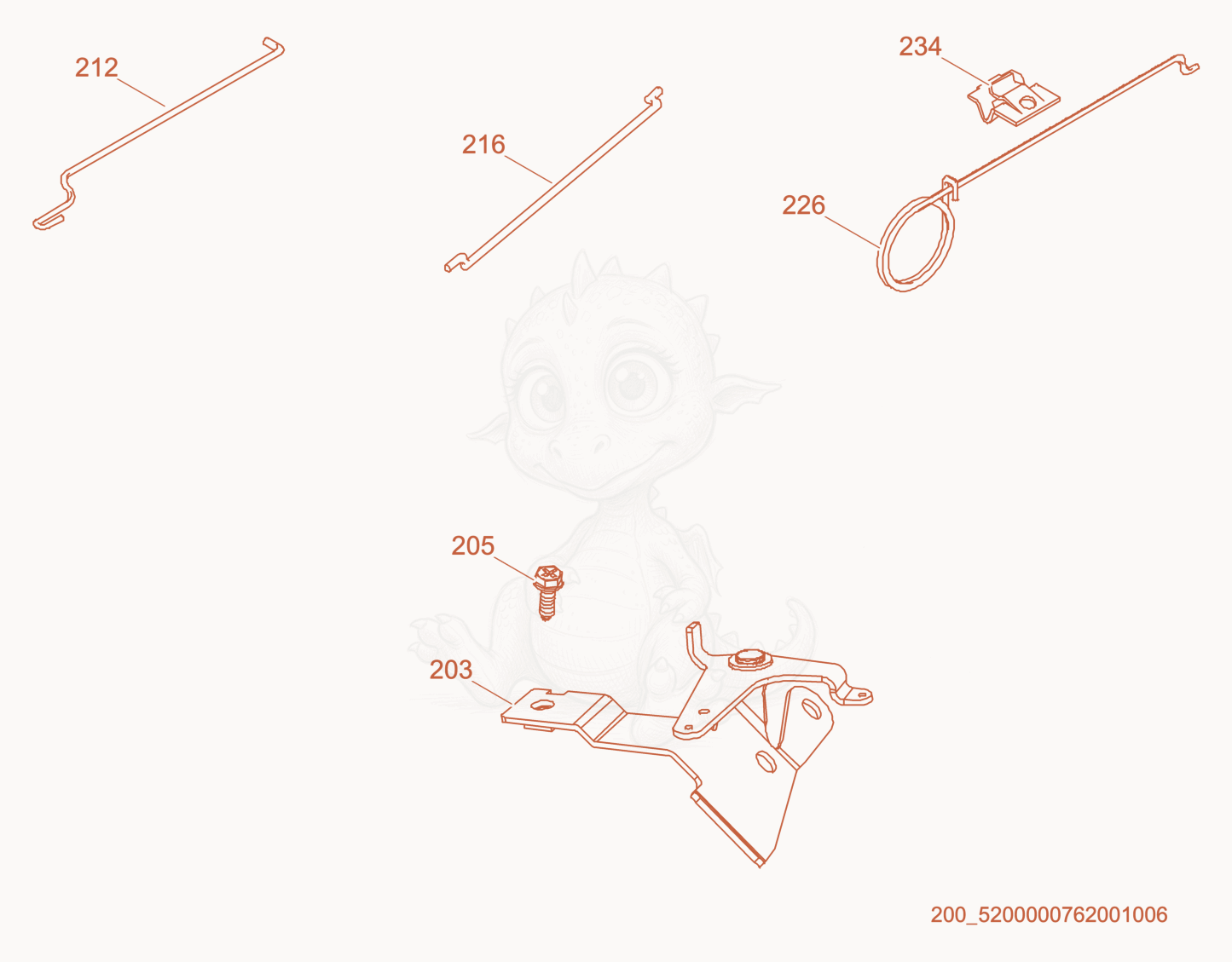 Exploded parts diagram of the Governor of a Wacker Neuson GPS9700, with numbered balloons