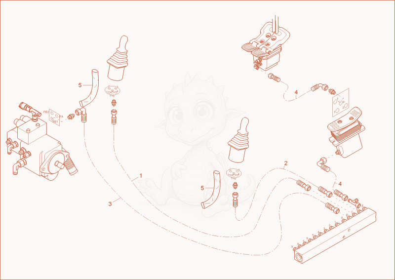 Exploded parts diagram of the TUBE PILOT PRESSURE of a Wacker Neuson ET20, with numbered balloons