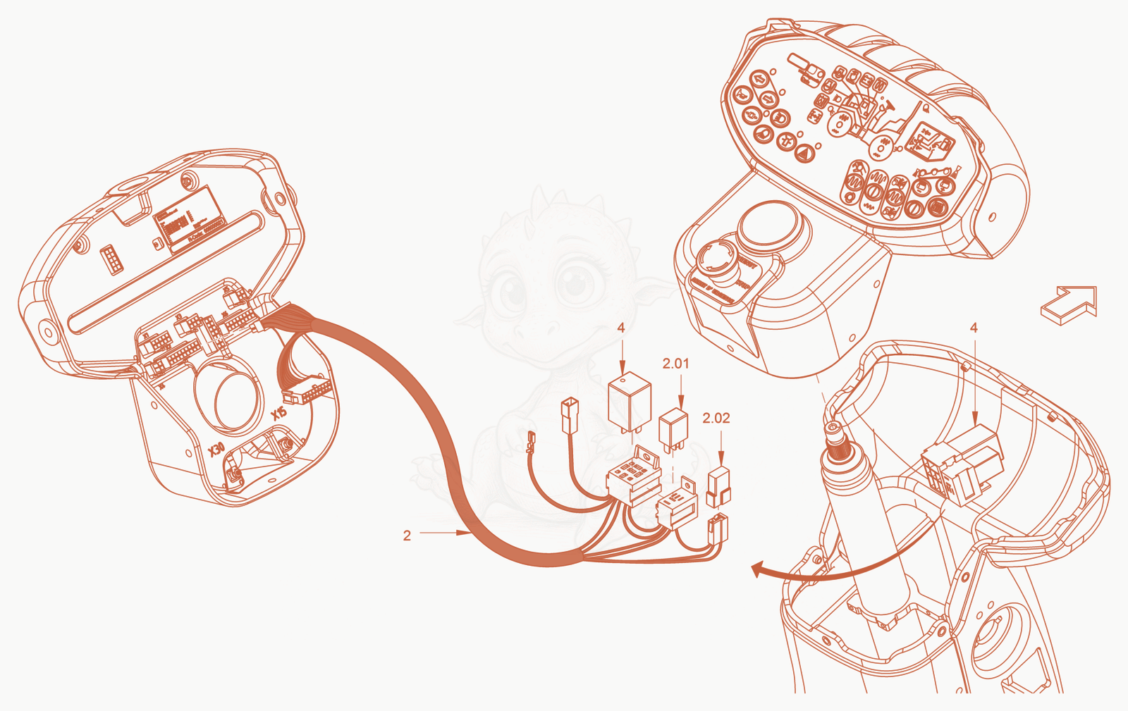 Exploded parts diagram of the Automatic Engine Stop of a Wacker Neuson RD40-130O, with numbered balloons