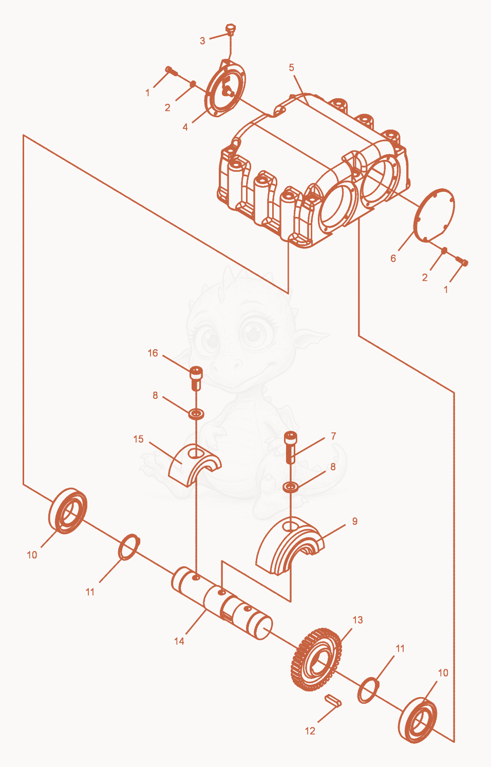 Exploded parts diagram of the Exciter cpl. of a Wacker Neuson DPU6055HE, with numbered balloons