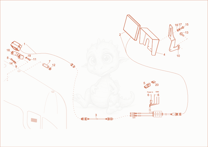 Exploded parts diagram of the Camera of a Wacker Neuson EW100, with numbered balloons