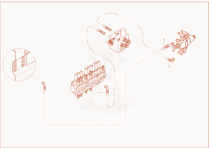 Exploded parts diagram of the INST. PILOT OIL SUPPLY UNIT of a Wacker Neuson 3402RDFORCE, with numbered balloons