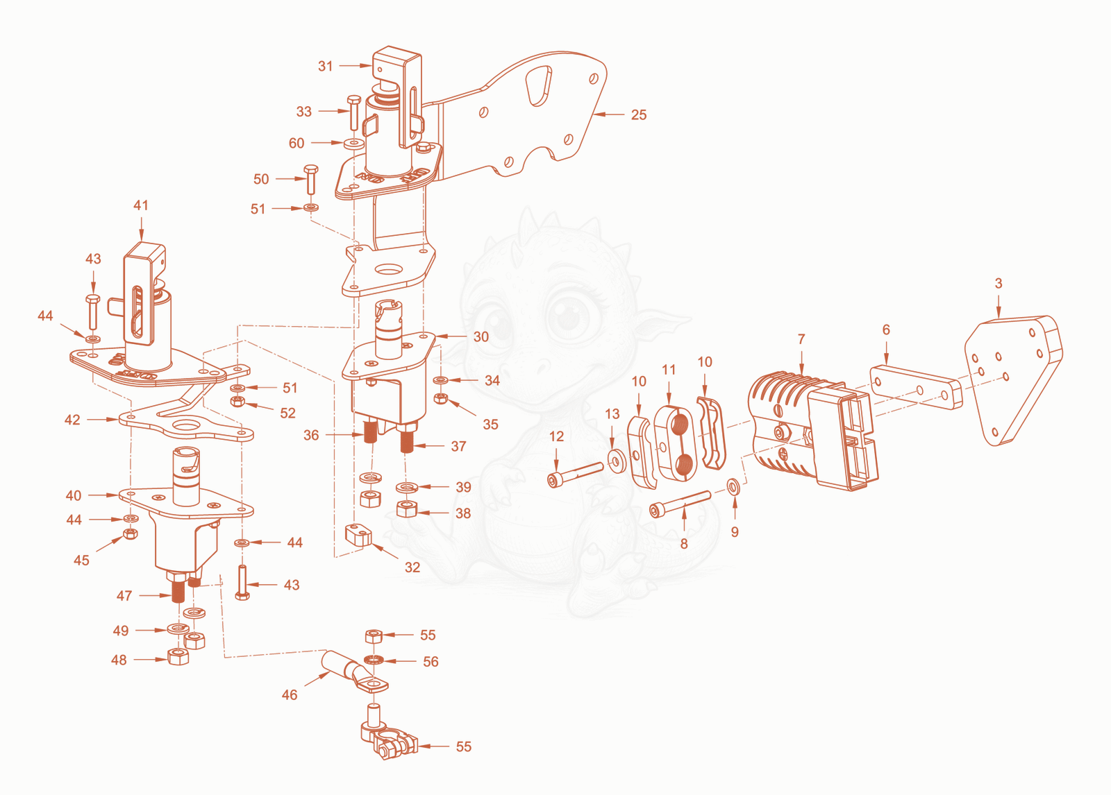 Exploded parts diagram of the homologation of a Wacker Neuson RD18-80, with numbered balloons