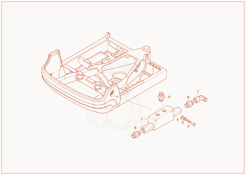 Exploded parts diagram of the block valve of a Wacker Neuson 2702RD, with numbered balloons