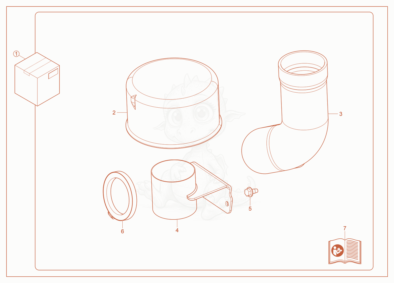 Exploded parts diagram of the Kit—Pre Cleaner of a Wacker Neuson ST45, with numbered balloons